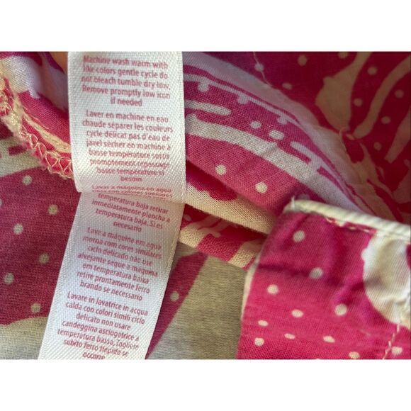 Lilly Pulitzer Sleepwear button down Pajama Set Seashell Dots Bright Pink White - Picture 8 of 11